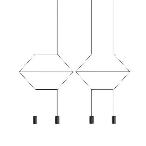 Подвесной светильник Via Wireflow polyhedral 4 Lineal Pendant Light (ImperiumLoft, 144326-22)