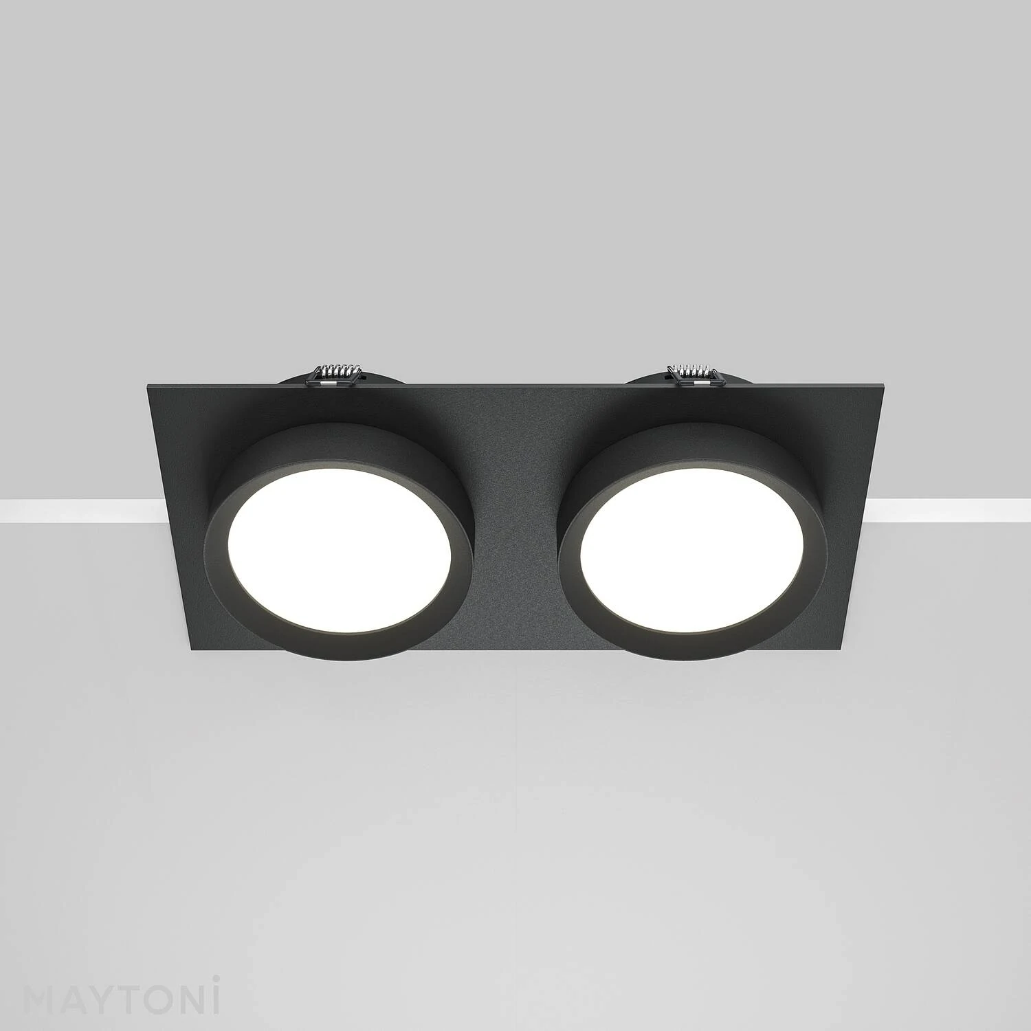 Встраиваемый светильник Downlight Hoop, 2xGX53 Черный (Maytoni Technical, DL086-02-GX53-SQ-B) - Amppa.ru