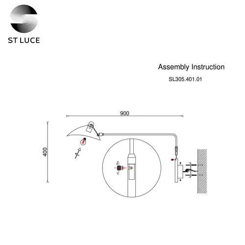 SL305.401.01 Бра ST-Luce Черный/Черный