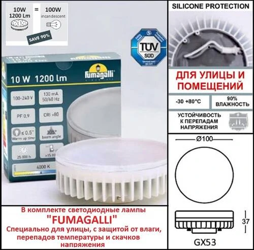 Парковый фонарь FUMAGALLI EKTOR 4000/BEPPE P50.372.000.AXQ1L, Черный и Прозрачный, с лампой 3300Lm, 4000К - Amppa.ru