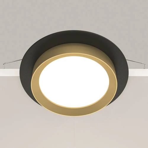 Встраиваемый светильник Downlight Hoop, 1xGX53 Черный с Золотом (Maytoni Technical, DL086-GX53-RD-BG) - Amppa.ru