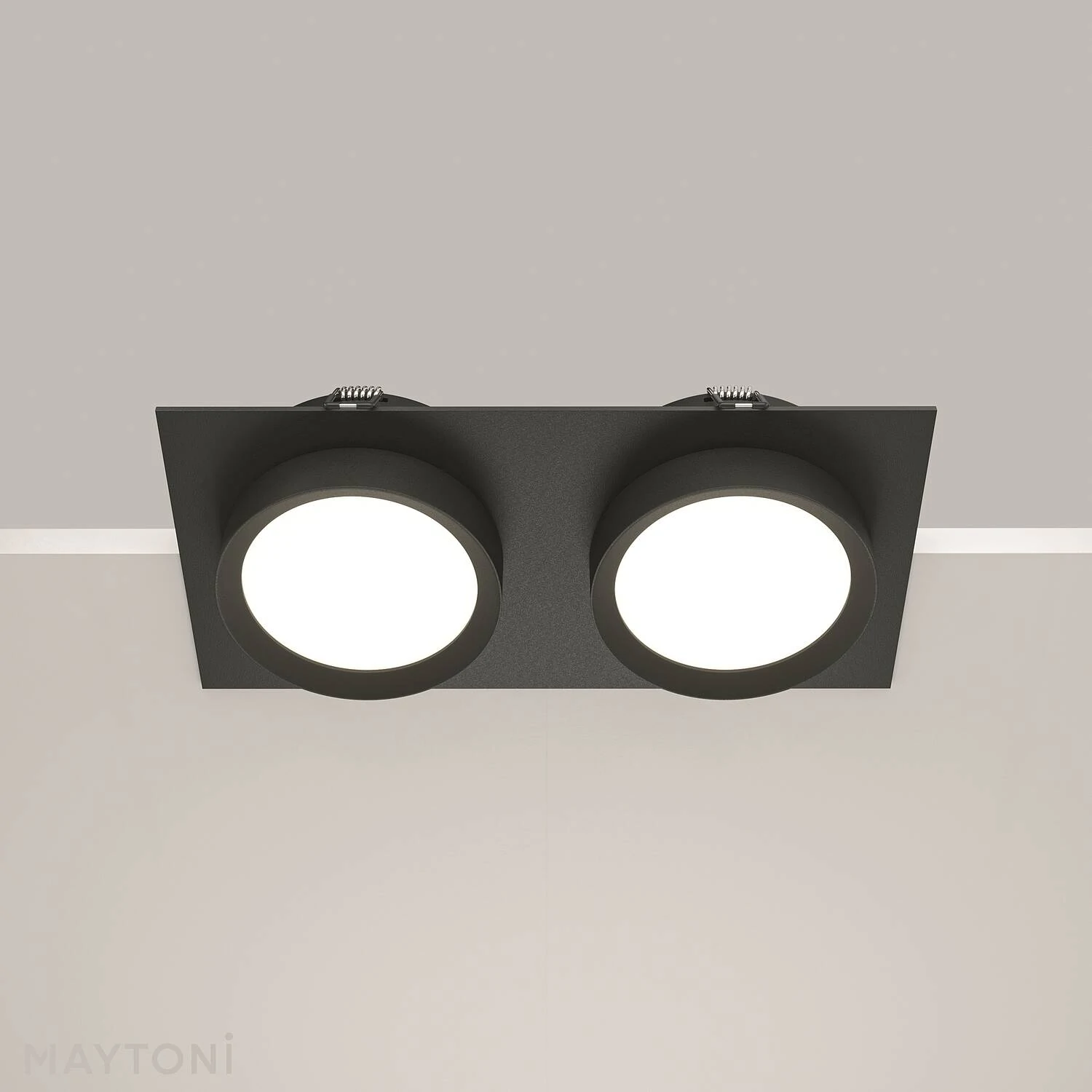 Встраиваемый светильник Downlight Hoop, 2xGX53 Черный (Maytoni Technical, DL086-02-GX53-SQ-B) - Amppa.ru