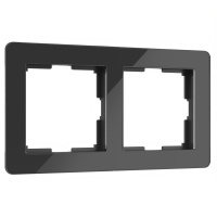 W0022708/ Электроустановочные изделия Рамка на 2 поста Acrylic (черный)