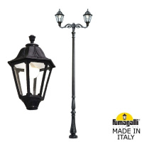 Парковый фонарь Fumagalli Horeb Adam/Noemi 2L E35.208.M20.AXH1L, Черный и Прозрачный, с лампой 5000Lm, 4000К