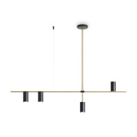 Подвесной светильник Modern Enzo, 4xGU10, Черный и Латунь, Черный (Freya, FR5201PL-04B)