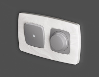 Лицевая панель OMEGA (Сталь матовый) для светорегулятора универсального QUANT (Ambrella Volt, OP5055)