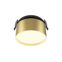 Встраиваемый светильник Ceiling & Wall Onda, LED 12W, 3000K, Черный и Матовое золото (Maytoni Technical, DL024-12W3K-BMG)