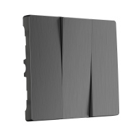 W1139004/ Электроустановочные изделия - Набор клавиш для выключателя трехклавишного (графит рифленый)